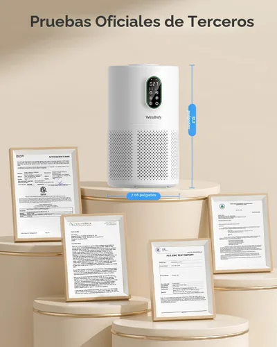 Miniatura 9 de Purificadores de aire para el hogar, habitación grande de hasta 1650 pies cuadrados, purificador de aire WESTHEY H13 True HEPA para dormitorio