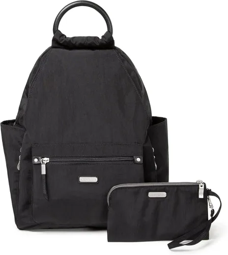 Baggallini Mochila todo el día para mujer con pulsera de teléfono RFID, Negro, talla única