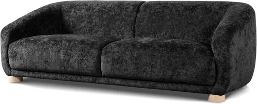 Miniatura 10 de Furniture of America Amara Modern - Juego de sofá tapizado de felpilla de 3 piezas con reposabrazos inclinados, sillón de madera, sofá biplaza