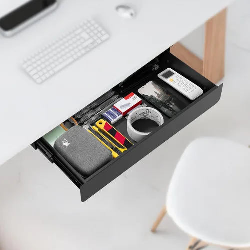 Miniatura 6 de KHAMAL Cajón Deslizante para Debajo del Escritorio Grande - Cajón para Debajo de la Mesa 17.32" x 9.25", Organizador de Almacenamiento Extraíble