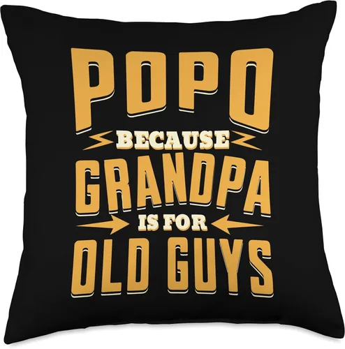Miniatura 5 de Popo Because Grandpa is for Old Guys Grandpa Gifts Popo Old Guys Father's Day Grandpa - Almohada de 16 x 16 pulgadas, multicolor