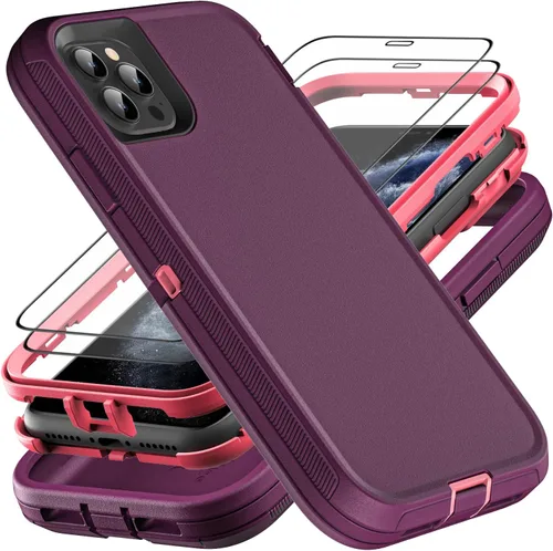 YKHJKLEC para iPhone 11 Pro Max, Funda Militar Grado 3 en 1 Resistente a Prueba de Golpes/Caídas/Polvo con 2 Piezas de Protector de Pantalla de