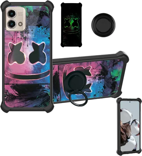 Miniatura 43 de Aroepurt Funda compatible con Nothing Phone 2a Phone Case Cover [PC duro + silicona suave] [soporte de anillo] [efecto luminoso] YGH-BQ