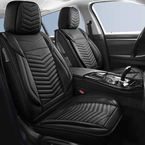 Miniatura 16 de HChengkikz Fundas de Asiento de Automóvil Par Delantero, Fundas de Asiento de Cuero Nappa Transpirable para Automóviles, Cojines Universales
