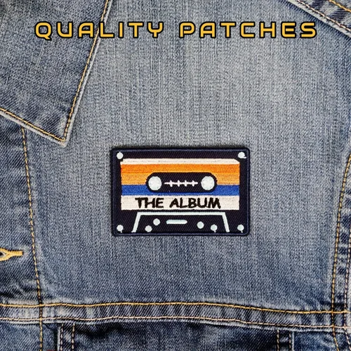 Miniatura 2 de Parches para planchar con música para ropa, parche de cinta vintage bordada, apliques de tela bordada, cinta mixtape retro de casete DIY parches