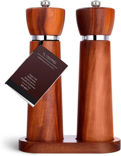 Miniatura 16 de TLYSXPRO Molinillo de pimienta de madera, molinillo de pimienta recargable con mecanismo de cerámica de gran tamaño ajustables mejoradas, molinillo