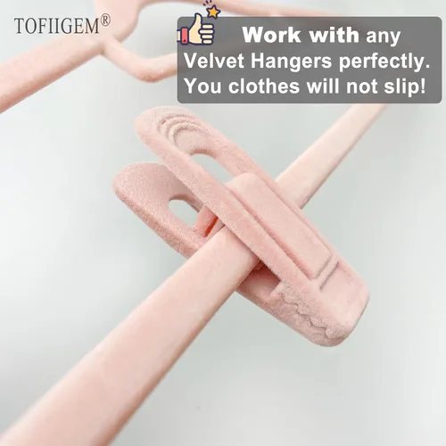 Miniatura 7 de TOFIIGREM Clips de terciopelo rosa claro, 20 unidades, clip de terciopelo antideslizante para pantalones y faldas de terciopelo, clips fuertes
