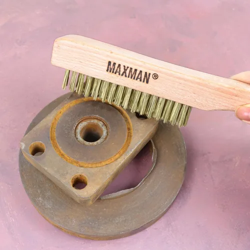 Miniatura 7 de MAXMAN Cepillo de latón, juego de 2 cepillos de alambre de latón resistente, cepillo de metal, cepillos de alambre para limpiar el óxido con mango