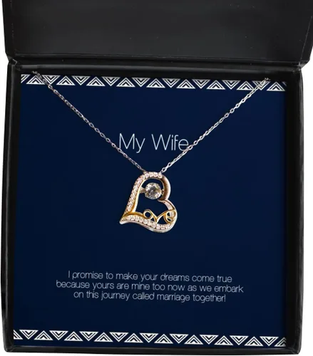 I promise to make your dreams come true because yours are mine too now! Love Dancing Necklace, Wife Jewelry, Gag Gifts For Wife, Spouse, Girlfriend,