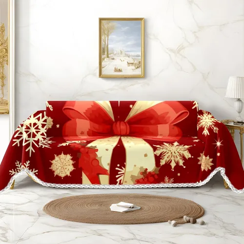 Miniatura 9 de Funda de sofá con estampado de muñeco de nieve de Navidad, fundas de sofá para sillón, funda resistente a las manchas, protector universal de muebles