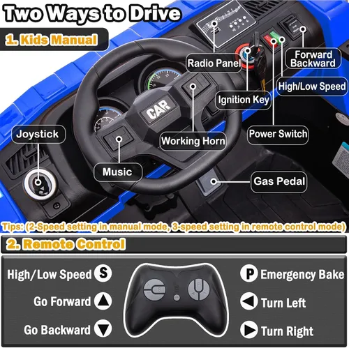 Miniatura 6 de NEWQIDA Camión volcador de 24V para niños, coche eléctrico con control remoto, vehículos de construcción con cama basculante eléctrica, pala, 2