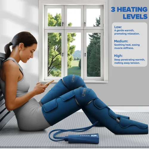 Miniatura 3 de Masajeador de piernas con compresión de aire y calor - Regalo ideal para Navidad, Día de la Madre y Día del Padre para hombres, mujeres, papá, mamá