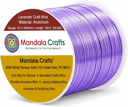 Miniatura 116 de Mandala Crafts - Alambre de aluminio anodizado de 8 calibre para hacer joyas - 9.75 m de alambre flexible negro colorido - Flexible para bonsái