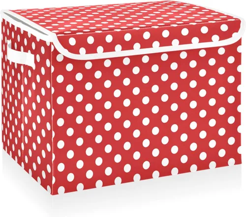 Miniatura 17 de CaTaKu Grandes Canastas de Almacenamiento de Tela con Tapas, Cajas de Almacenamiento Rojas con Bandera Americana de Camiones con Asas para Organizar