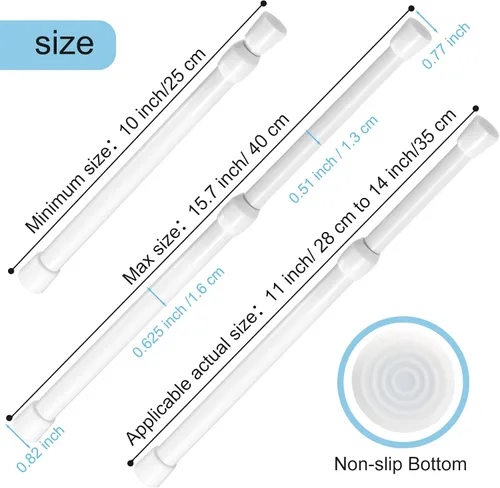 Miniatura 3 de Varilla de Tensión de Resorte, Varilla de Tensión Pequeña Goowin, Diámetro de 5/8", Sin Perforación, Varillas de Tensión Cortas Expandibles