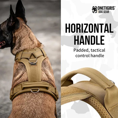 Miniatura 5 de OneTigris - Arnés para perro, chaleco para perro con acolchado suave sin tirones, nylon táctico ajustable duradero de alta resistencia para perros
