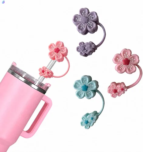 Miniatura 19 de Tapas de popote de silicona para vasos de 0.394 in Cubrepopotes reutilizables a prueba de polvo compatibles con vasos Stanley de 30 y 40 onzas