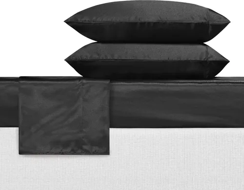 Miniatura 14 de Betsey Johnson - Sábanas de cama individual, juego de ropa de cama de satén con fundas a juego, suaves y sedosas, esenciales para dormitorio
