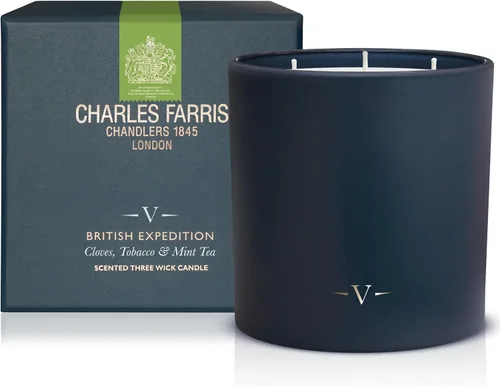 Miniatura 3 de Charles Farris British Expedition - Vela perfumada de 3 mechas de clavo, tabaco y té de menta