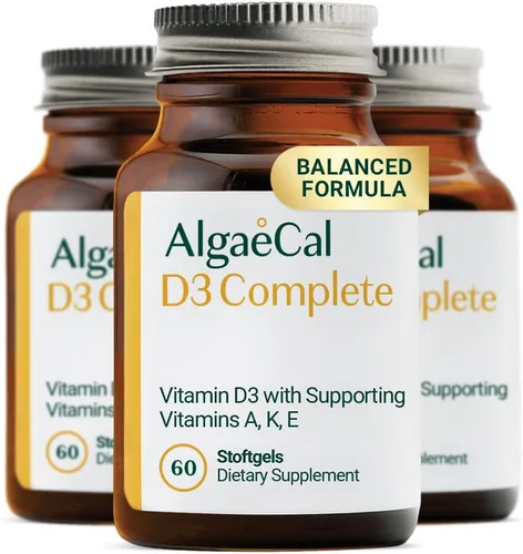 ALGAECAL 4-en-1 Vitamina D3 K2 Completa - Suplemento de Vitamina ADK, Apoyo Inmunológico Mejorado y Salud Ósea con D3 K2, A y E - Bienestar de Todo