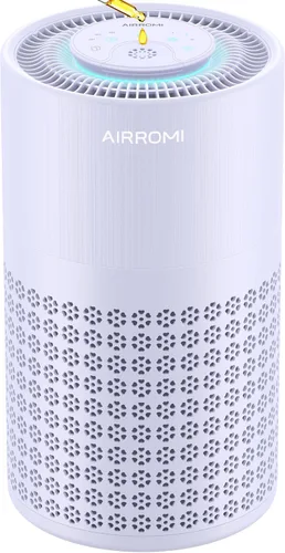Miniatura 13 de Purificador de aire AIRROMI para dormitorio con filtro HEPA 3-en-1, purificador de aire para mascotas para el hogar con olor a orina de gato, cubre