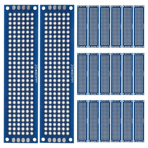 Miniatura 6 de PATIKIL Placa PCB de doble cara de 2.4 x 1.6 in, 20 piezas de 0.063 in de grosor, placa de circuito PCB FR-4 Perfboard para experimentos
