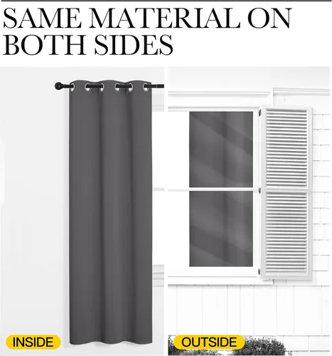 Miniatura 6 de NICETOWN Paneles de Cortinas Opacas Grises para Dormitorio, Cortinas Opacas con Aislamiento Térmico y Ojales en la Parte Superior y Cortinas Opacas