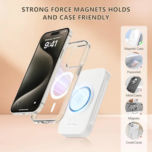 Miniatura 4 de Estación de carga rápida inalámbrica inalámbrica portátil 2026, cargador magnético 3 en 1 para iPhone 17 16 15 14 13 12 Pro Max Plus, Apple Watch
