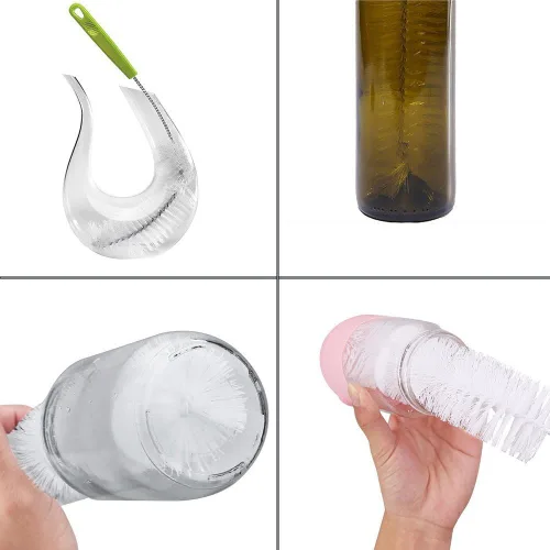 Miniatura 5 de Cepillo largo para botellas, cepillos limpiadores flexibles de 17 pulgadas para limpiar botellas de cerveza para el cuello, vino, biberones, Blanco