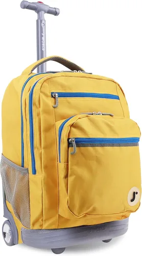 Miniatura 40 de J World Sundance Mochila Rodante para Laptop para Niñas y Niños. Mochila Escolar con Ruedas, Rombos negro, 20 pulgadas