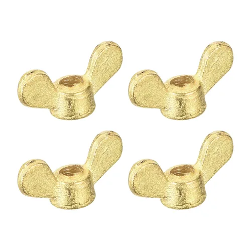 Miniatura 24 de uxcell Tuercas de ala de latón, tuerca de mariposa M8 a mano aprieta sujetadores para muebles, maquinaria, equipo electrónico, 10