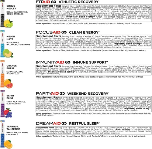 Miniatura 7 de LIFEAID Mezcla de paquete variado de arcoíris, todo cero azúcar, recuperación después del entrenamiento, enfoque basado en nootrópicos, refuerzo