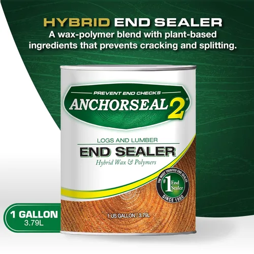 Miniatura 2 de ANCHORSEAL 2 Sellador para extremos de troncos y maderos - Previene hasta el 90% de las grietas en las testas (hendiduras por secado)