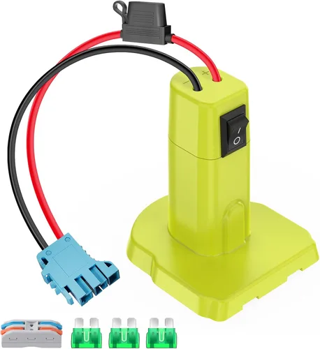 Adaptador de rueda eléctrica para Ryobi Adaptador de batería de 18 V con conector de arnés de cables compatible con Peg-Perego Children's Riding