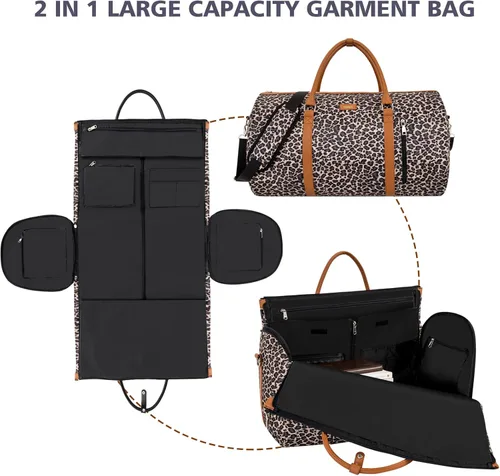 Miniatura 2 de Bolsa de ropa para viajes con bolsa de aseo convertible, bolsa de mano para fin de semana, bolsas de viaje grandes para mujeres, 2 en 1, maleta