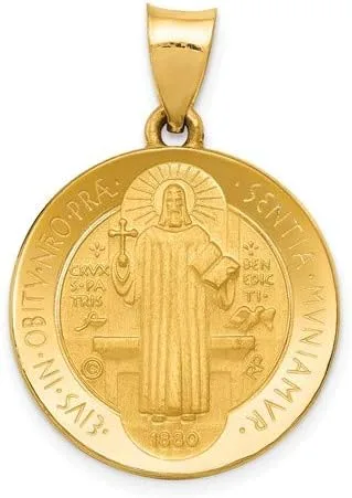 Miniatura 3 de Medalla de San Benito de oro amarillo de 14 k 0827 x 0748in