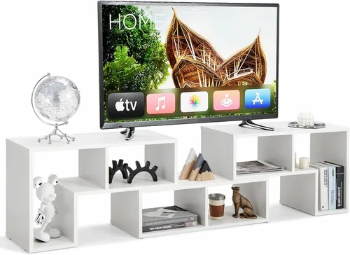 Miniatura 10 de KOTEK Soporte de TV para TV de 50, 55, 60, 65 pulgadas, organizador de estantería de combinación gratuita, mesa consola de TV con estantes