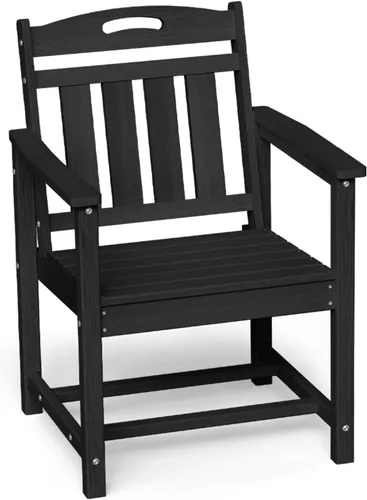 Ciokea Silla de comedor para patio al aire libre, sillas de porche de gran tamaño de HDPE con asiento ancho, muebles de exterior duraderos para todo