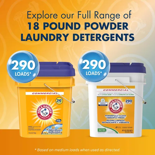 Miniatura 6 de Arm & Hammer detergente en polvo para la ropa, Crisp Clean, cubo de 18 libras