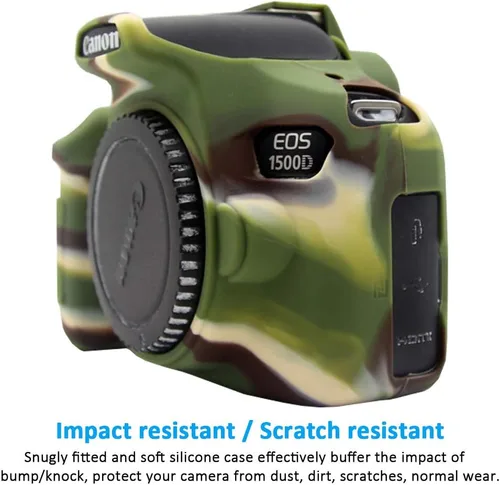 Miniatura 3 de Canon EOS Rebel T6 T7 T5 - Funda protectora de silicona suave antiarañazos para cámara réflex digital Canon EOS 1500D Rebel T7 / EOS 1300D Rebel T6