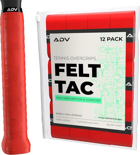 Miniatura 21 de ADV Dry - Cinta de agarre para raqueta de tenis, paquete de 12 y 30 unidades, cinta de agarre para raqueta de tenis FeltTac, cinta de agarre ultra
