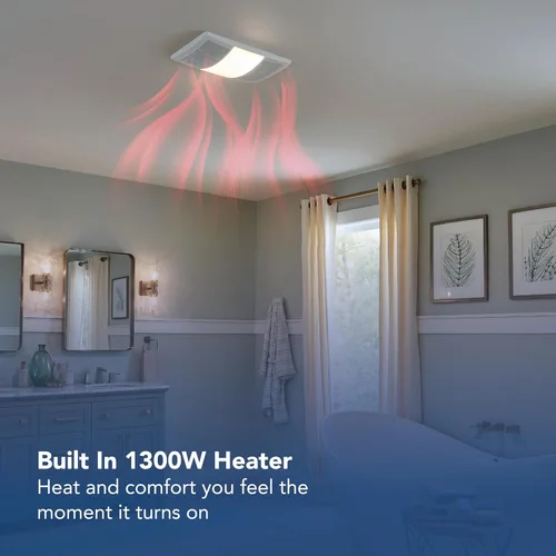 Miniatura 5 de Broan-NuTone BHFLED80 PowerHeat - Extractor de baño, calentador y combinación de luz LED, 80 CFM.