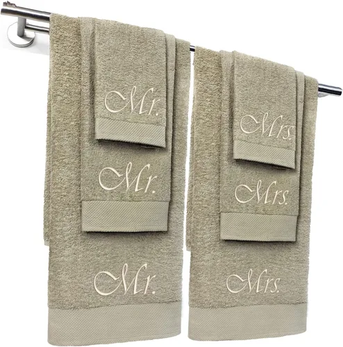 Miniatura 8 de Kaufman - Juego de toallas de baño bordadas personalizadas de calidad de hotel, toalla de mano y toallas para los dedos, 100% algodón para baño