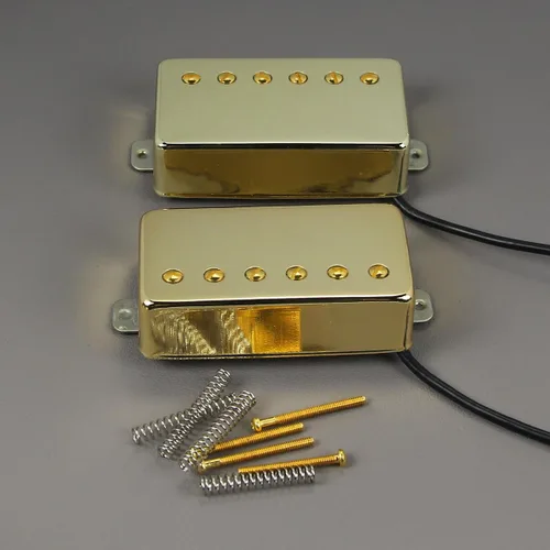 Miniatura 3 de FLEOR Humbucker Pickup - Juego de guitarra de cerámica con cuello y pastilla de puente Golden Fit LP Style guitarra eléctrica Juego de pastillas