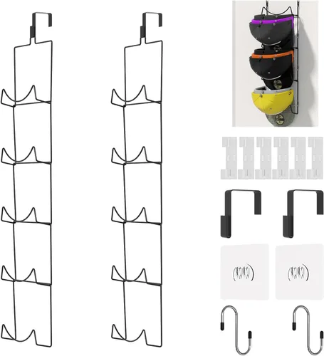 LINFIDITE Paquete de 10 soportes para colgar sombreros, organizador flexible con múltiples ganchos, montado en la pared, sobre la puerta, para gorra
