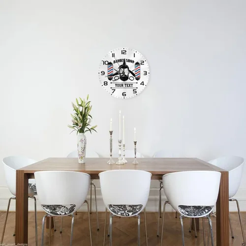Miniatura 3 de Reloj de pared personalizado para peluquería, reloj de pared personalizado con texto sin tictac, silencioso, silla de peluquería personalizada de 10