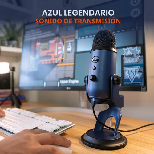 Miniatura 2 de Logitech Creators Blue Yeti - Micrófono USB para juegos, transmisión, podcast, YouTube, Discord, PC, sonido de estudio, Plug & Play, azul medianoche