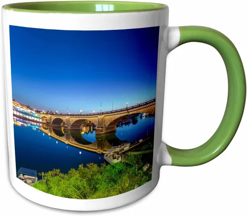 Miniatura 10 de 3dRose Use Arizona Lake Havasu City View of London Bridge at Sunset - Taza de dos tonos, 11 onzas, azul