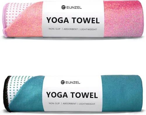 Miniatura 9 de Eunzel Toalla de yoga caliente, antideslizante, absorbente de sudor, toalla de yoga impresa con puntos de agarre para yoga caliente, pilates