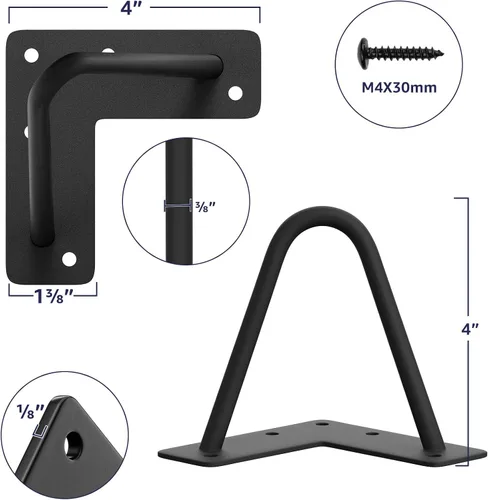 Miniatura 2 de SMARTSTANDARD Patas de muebles de horquilla de alta resistencia de 4 pulgadas, proyectos de bricolaje de metal para el hogar para soporte de TV